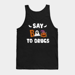 Say Boo To Drugs Funny Halloween Red Ribbon Week Awareness Tank Top